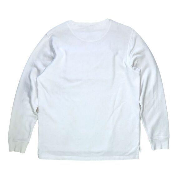 Lev's Crew Fleece Sweatshirt w Classic Colorway Logo Chenille Patch White Large - Picture 6 of 8